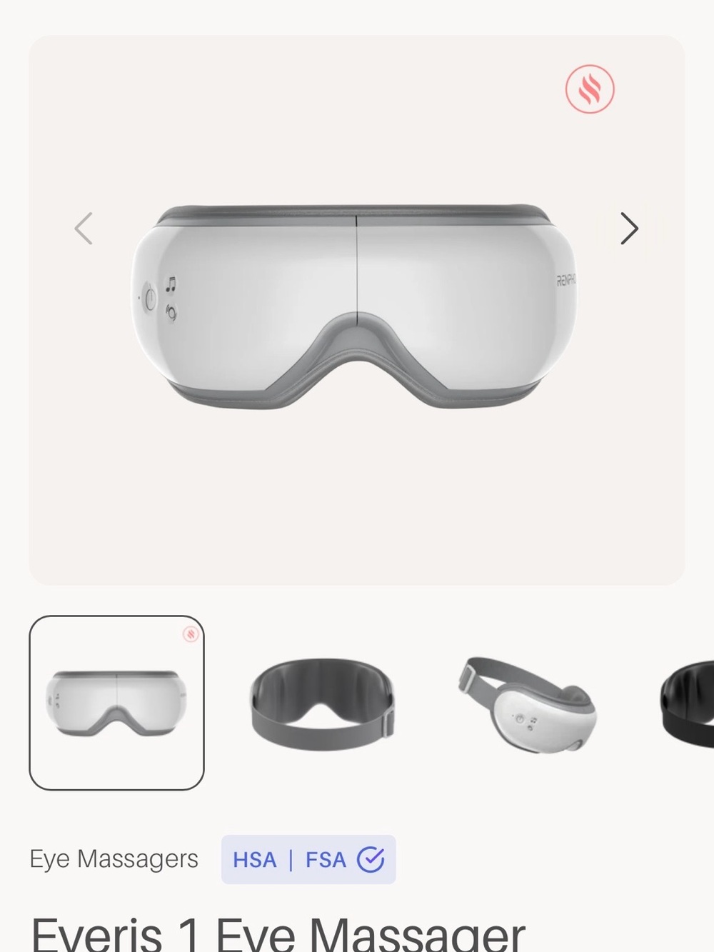 Everis 1 Eye Massager — White & Gray Soothing Eye Therapy